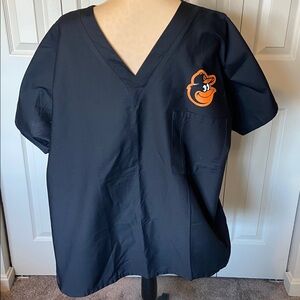Landau ScrubZone Baltimore Orioles MLB  Black  Baseball Scrub Top Unisex XL